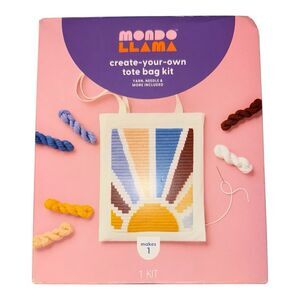 DIY Embroidered Tote Bag Kit MONDO LLAMA Boho Hand Stitch Needlework Craft Set